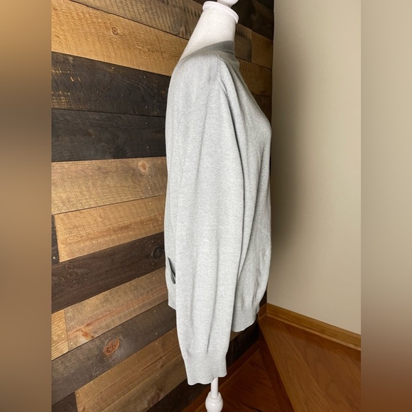 Men’s J Crew varsity v-neck button down gray cardigan Size XL collegiate preppy - Picture 2 of 7